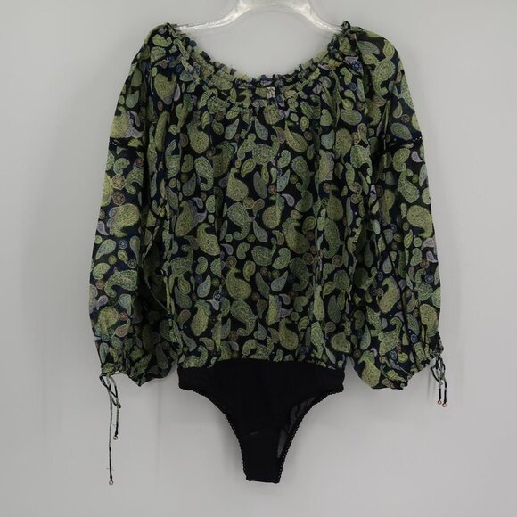 Free People Sundown Paisley Cotton Bodysuit Size Small - Picture 2 of 10